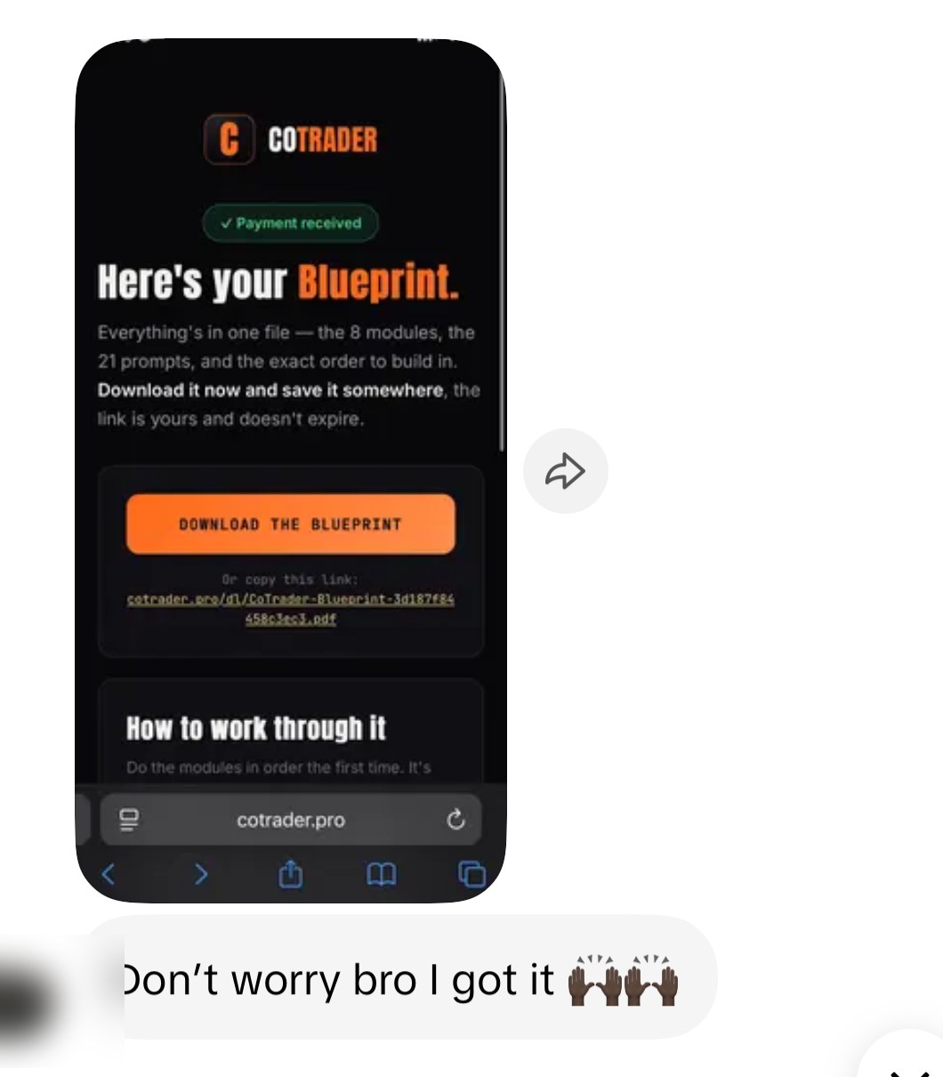 Buyer message — got the Blueprint